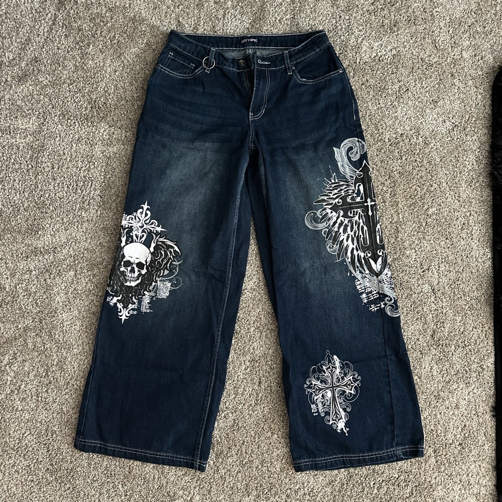 Women's Blue Graphic Jeans